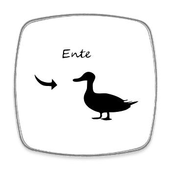 canard - Magnet carré - blanc - Devant