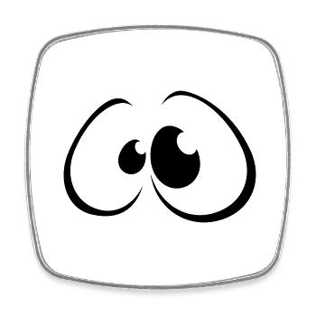 Eyes Design - Viereckiger Kühlschrankmagnet - Weiß - Vorne