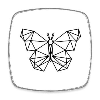 butterfly - Square fridge magnet - white - Front