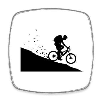 Mountain bikers - Square fridge magnet - white - Front