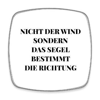 Segel Spruch Segelboot Meer Wasser Segeln - Viereckiger Kühlschrankmagnet - Weiß - Vorne