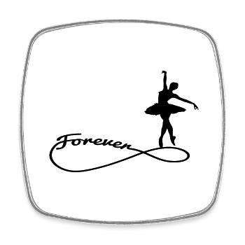 forever ballett 1 Ballerina forever - Viereckiger Kühlschrankmagnet - Weiß - Vorne