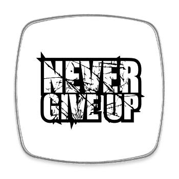 tears scratches design logo never give up never - Square fridge magnet - white - Front