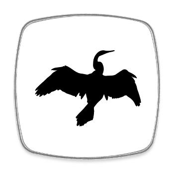 cormorant - Square fridge magnet - white - Front
