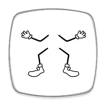beine arme haende fuesse schuhe handschuhe comic c - Viereckiger Kühlschrankmagnet - Weiß - Vorne