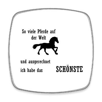 Pferde Spruch Reiten - Viereckiger Kühlschrankmagnet - Weiß - Vorne