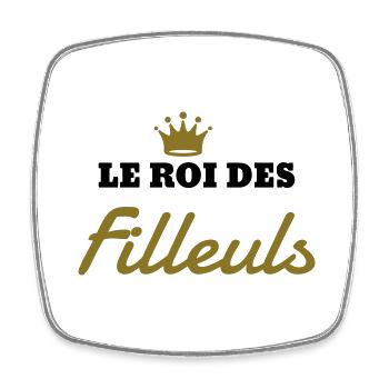 Filleul / Filleule / Parrain / Marraine / Bébé - Square fridge magnet - white - Front