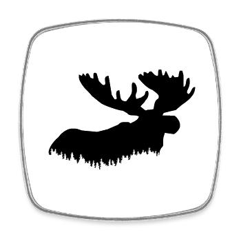 Moose - Square fridge magnet - white - Front