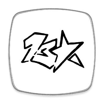13star logo - Viereckiger Kühlschrankmagnet - Weiß - Vorne