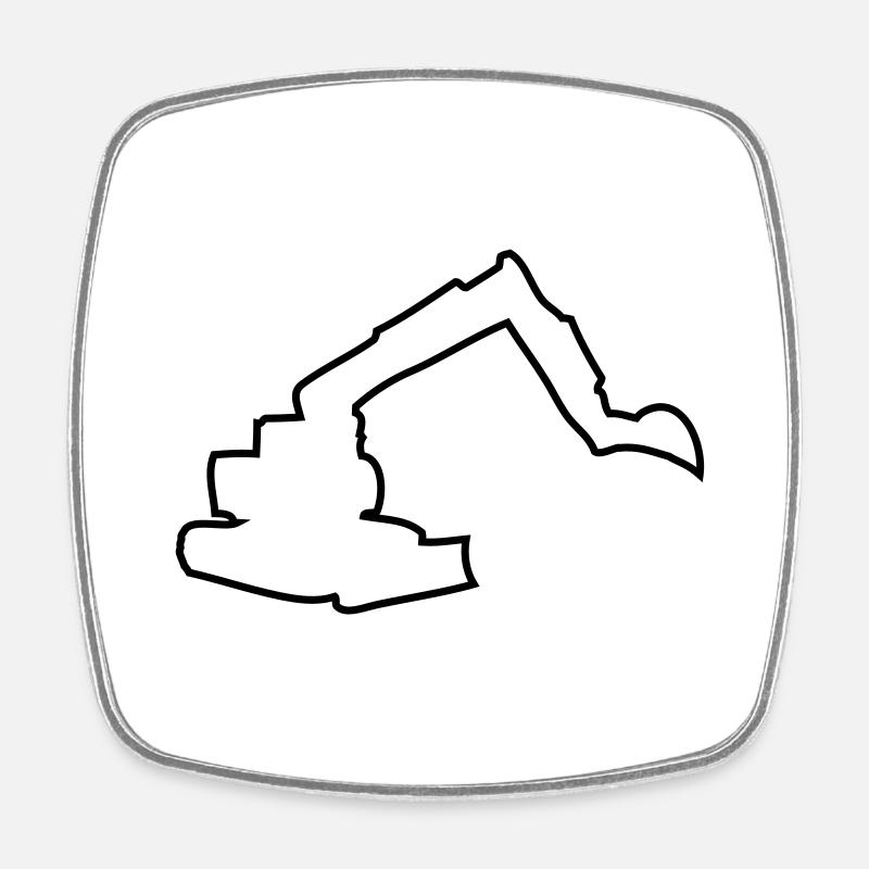bagger - Viereckiger Kühlschrankmagnet - Weiß