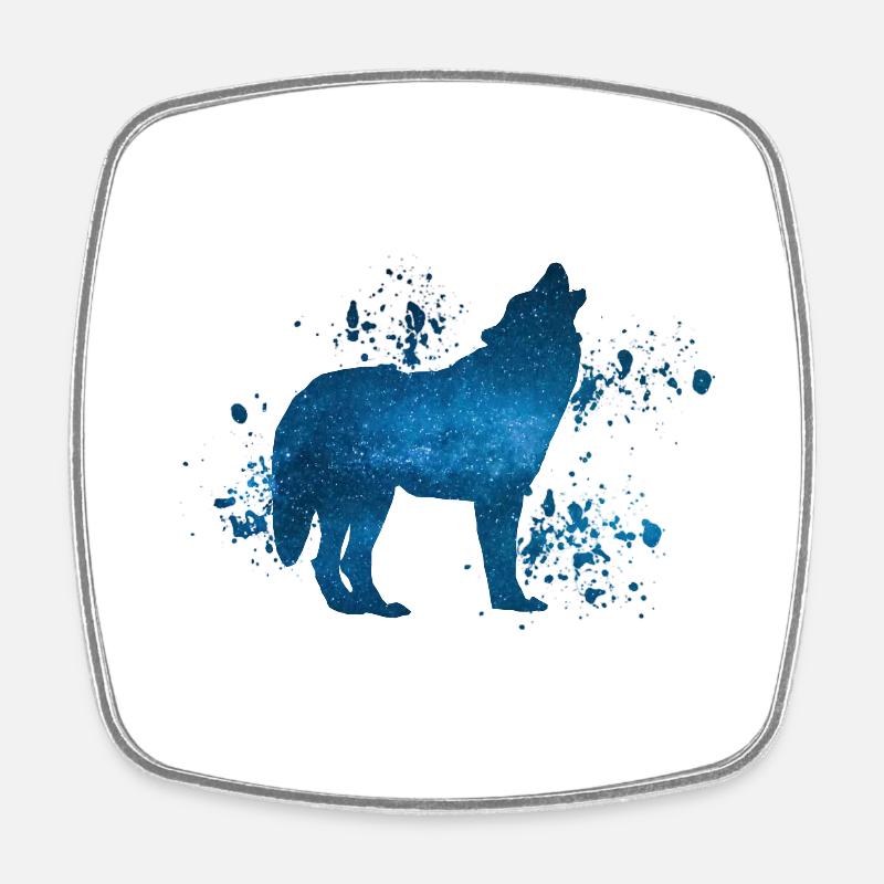 Wolf - Viereckiger Kühlschrankmagnet - Weiß