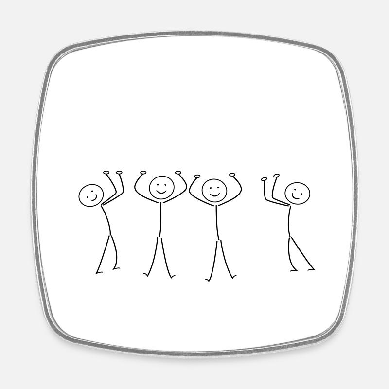 Team - Viereckiger Kühlschrankmagnet - Weiß