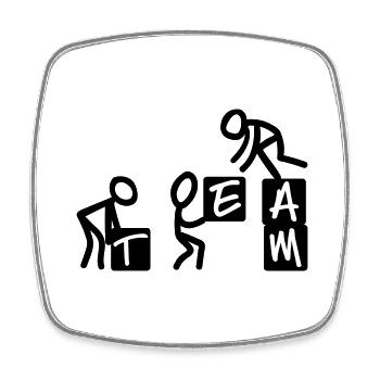 TEAM - Viereckiger Kühlschrankmagnet - Weiß - Vorne