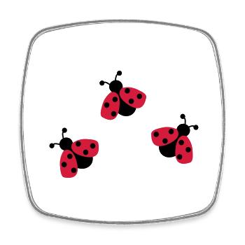 ladybird - Square fridge magnet - white - Front