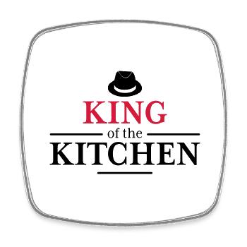 King of the Kitchen - Viereckiger Kühlschrankmagnet - Weiß - Vorne