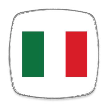 Italien Flagge - Viereckiger Kühlschrankmagnet - Weiß - Vorne