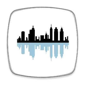 city skyline - Square fridge magnet - white - Front