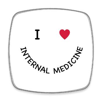 I love internal medicine - Square fridge magnet - white - Front