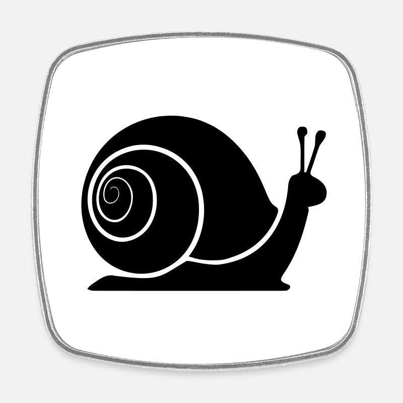 Schnecke - Viereckiger Kühlschrankmagnet - Weiß