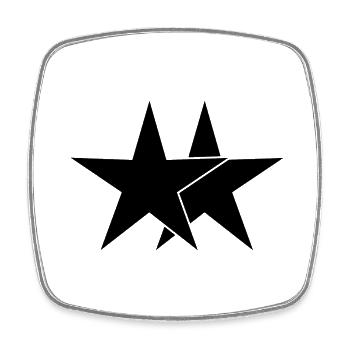 Stars black - Square fridge magnet - white - Front