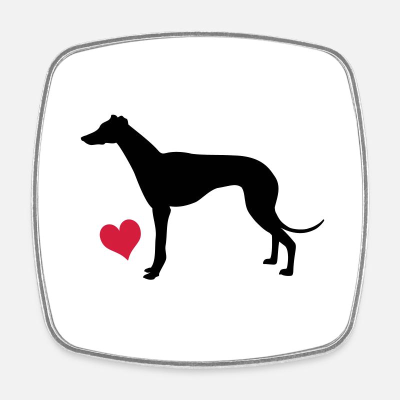 Greyhound - Square fridge magnet - white