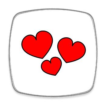 CŒUR. CŒURS. HEART. BISOU. SMACK. BISOUS. - Magnet carré - blanc - Devant