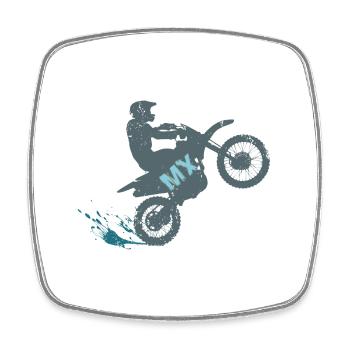 Motocross MX - Square fridge magnet - white - Front