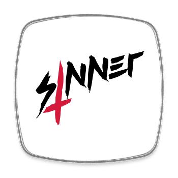Sinner Kreuz Umgedreht - Viereckiger Kühlschrankmagnet - Weiß - Vorne