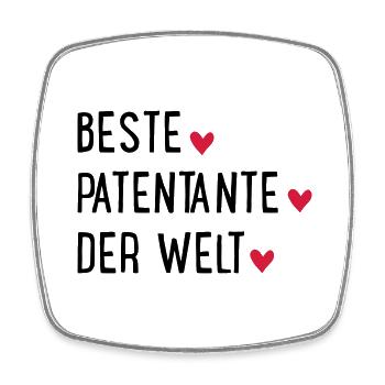 Beste Patentante der Welt - Viereckiger Kühlschrankmagnet - Weiß - Vorne