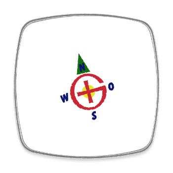 Geo caching 01 - Viereckiger Kühlschrankmagnet - Weiß - Vorne