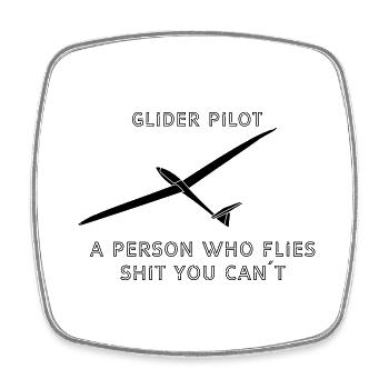 Planeur planeur pilote de planeur volant - Magnet carré - blanc - Devant