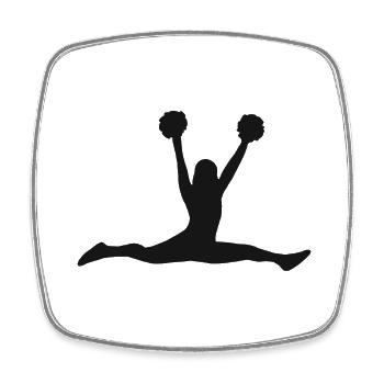 Cheerleader Geschenk Sport Tanzen Baseball Jubeln - Viereckiger Kühlschrankmagnet - Weiß - Vorne