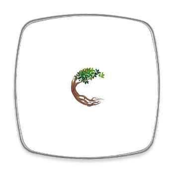 Arbre rond Arbre circulaire du monde - Magnet carré - blanc - Devant