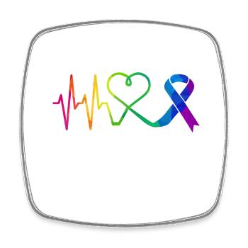 Live Love Hope Cancer Awareness Bunte Symbole - Viereckiger Kühlschrankmagnet - Weiß - Vorne