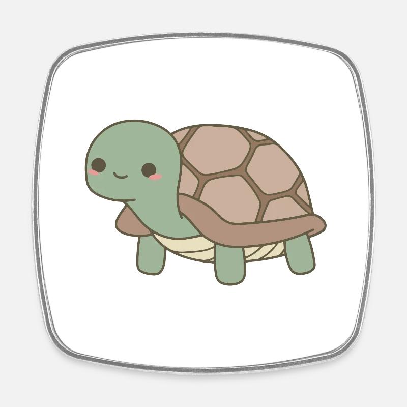 Tortue - Magnet carré - blanc