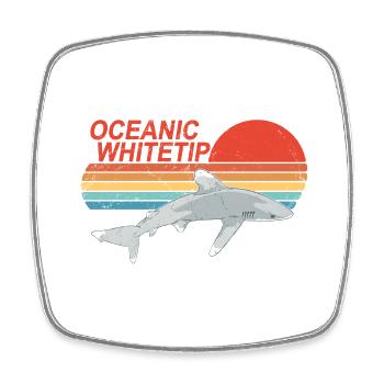 Longimanus Weißspitzenhai - Viereckiger Kühlschrankmagnet - Weiß - Vorne