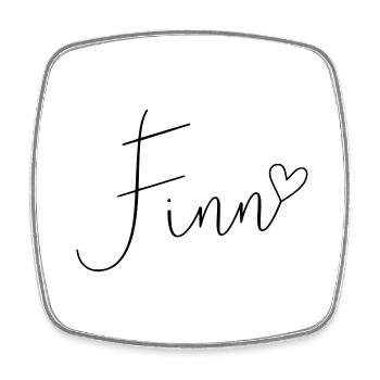 Finn Name First Name Name Day - Square fridge magnet - white - Front