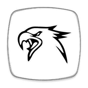Adler - Viereckiger Kühlschrankmagnet - Weiß - Vorne