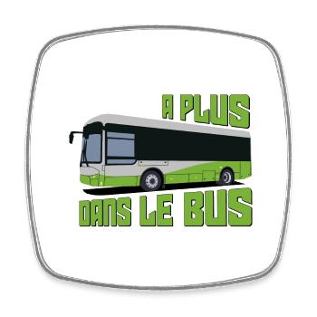 BUS - Magnet carré - blanc - Devant