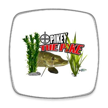 Pikey the pike - Square fridge magnet - white - Front