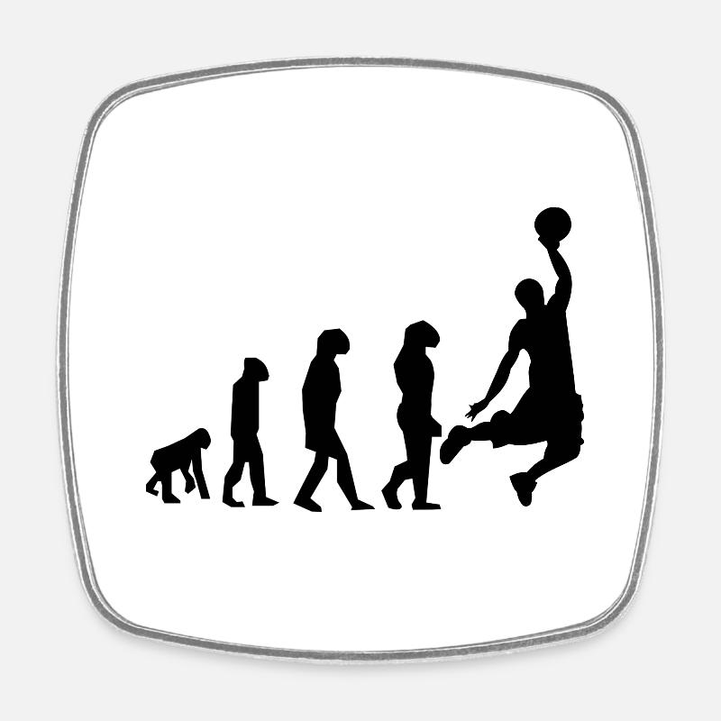 basketball evolution - Square fridge magnet - white