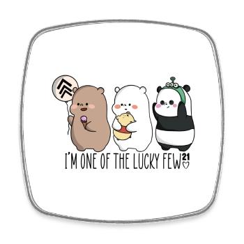 The Lucky Few Symbol for Trisomy 21 Down Syndrome - Square fridge magnet - white - Front