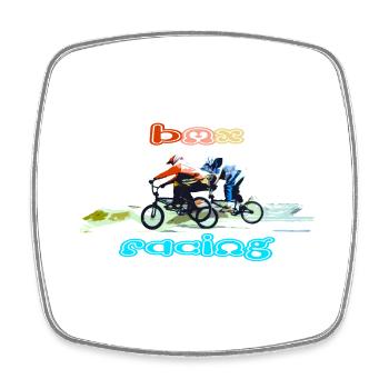 bmx race racing mountain bike motocross - Square fridge magnet - white - Front