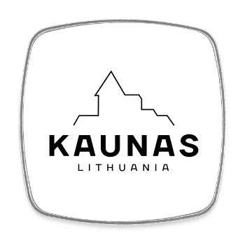 Kaunas– Lithuania - Square fridge magnet - white - Front