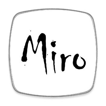 Miro - Square fridge magnet - white - Front