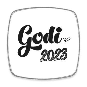Godi 2023 Beste Godi der Welt Patentante - Viereckiger Kühlschrankmagnet - Weiß - Vorne