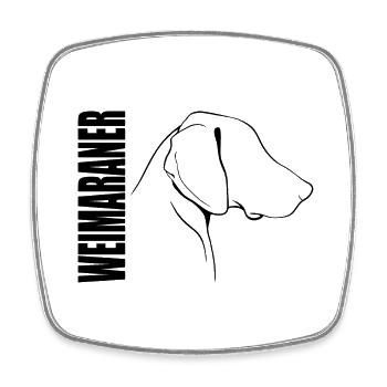 WEIMARANER Profil Hunde Hund Jagdhunde Wilsigns - Viereckiger Kühlschrankmagnet - Weiß - Vorne