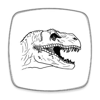 Tyrannosaure Rex T-Rex - Magnet carré - blanc - Devant