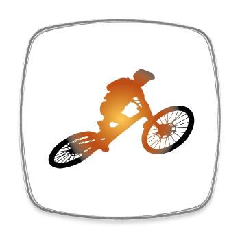 Descente VTT VTT Montagne - Magnet carré - blanc - Devant