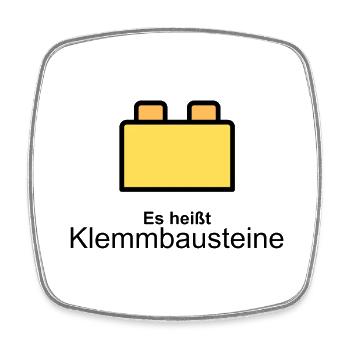 Klemmbausteine Spielzeug Steine Spielsachen Kinder - Viereckiger Kühlschrankmagnet - Weiß - Vorne